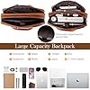 Faux Leather Messenger Bag for Men: 17.3 Inch Laptop Bag Briefcasen Convertible Backpack 3 in 1 Computer Handbags Work Bag Shoulder Crossbody Bags Office, Vintage Brown #3