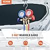 VEVOR 3-Way AC Diagnostic Manifold Gauge Set Fits for R134A, R22, R12, R502 Refrigerant, AC Gauge Set with 5 ft Hoses, Couplers, Can Tap for Car A/C System Automotive Air Conditioning Maintenance #1