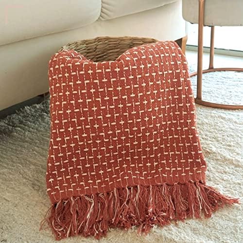 Manta Para Sofá Xalé Peseira 1,20x1,90cm Decorativa Cor:Terracota