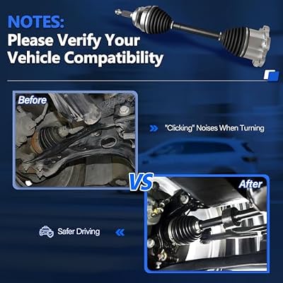 Maxfavor CV Axle Front Fit for Chevy Silverado 1500 Suburban Tahoe Avalanche 2007-2020 & GMC Yukon XL Sierra 1500 & Cadillac Escalade ESV EXT 2007-2020 CV Axle Pair Left and Right Joint Shaft Assembly