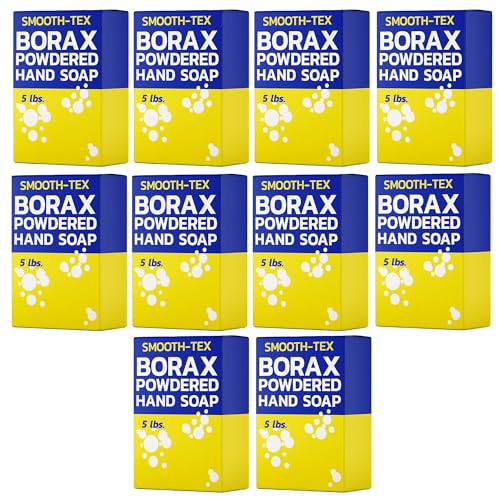 Banner Chemical Smooth-Tex Borax Powdered Hand Soap - Heavy Duty Industrial Hand Wash - Removes Grease, Grime and Oil from Hands for Mechanics & Industrial Workers, Compare to Boraxo - 5 lbs (10 Pack)