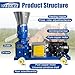 ProXlex Chicken Feed Pelletizer Machine 110V Animal Feed 4 Head Rollers with 6 Grinding Discs 2.5/3/4/5/6/8mm Feed Pellet Manufacturer Machine for Poultry Livestock Farm Animal 5.5KW 440 lb/h