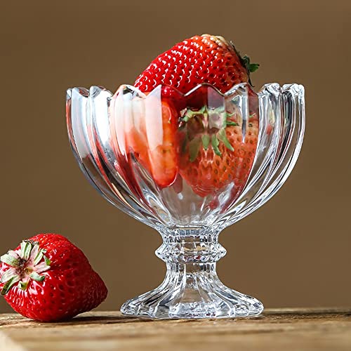 Image of MARTVIA 300ML Ice Cream Glasses Cups Dishes for Desserts, Milkshake,Fruit and Pudding Glass Serving Bowls, Perfect for Home, Restaurants and Parties Dishwasher Safe (American Cups, Set of 4)