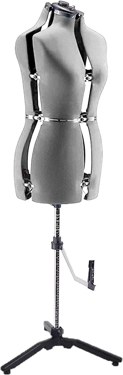 Adjustable Mannequin Dress Form Female with New Base - Gray