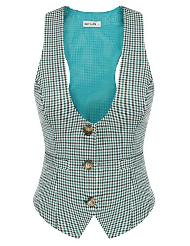 Image of GRACE KARIN Women's Suit Vest Top, Dressy Casual Sleeveless Button Waistcoat, Fromal Steampunk Blazer for Work Office