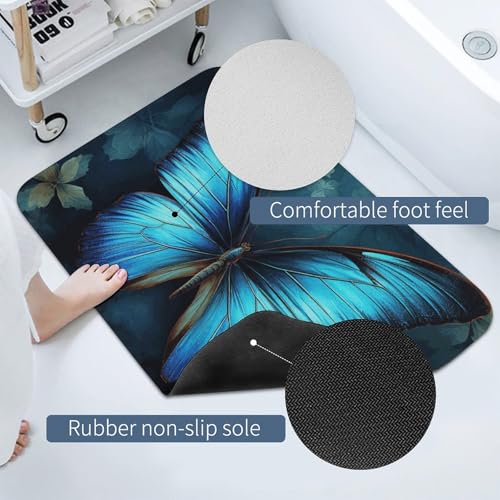 Tapis absorbant l'eau 60 x 40 cm antidérapant bleu