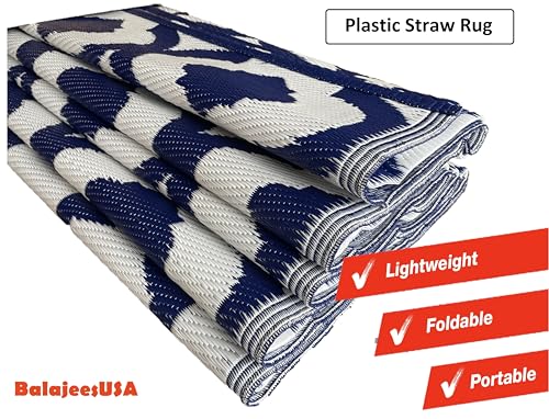 BalajeesUSA Outdoor Rug - 5x7 feet, Multi Color, Reversible, Portable, for Camping picnic, Waterproof, Plastic straw patio rugs, RV camper mat 477 - Thumbnail 4