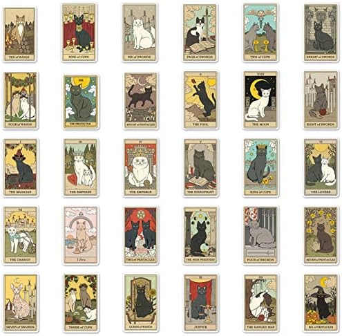 62Pcs Tarot Stickers for Girls Kids Teens, Bilibunny Cute Vinyl Waterproof Anime Sticker Decals Accessories for Water Bottles Phone Pad Laptop Skateboard Luggage Car Bumper Scrapbook Guitar Cup Gift