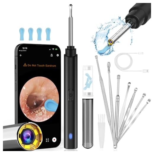Ear Wax Removal Tool, 1296P Ear Wax Removal with Camera, 6 LED Lights, Wireless Ear Cleaning with Built-in WiFi, Compatible with iPhone, iPad, and Android