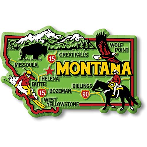 Imán decorativo Montana 3.5" x 2.3" estilo vintage