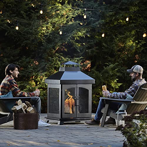 Endlesssummer45woodburningsteeloutdoorfireplace  Urban Country Home Decor Endless summer 45 wood burning steel outdoor fireplace  urban country home decor