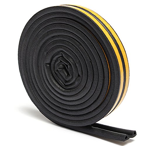 RanDal Tempo Di Pescaggio Autoadesivo P Tipo Schiuma Guarnizione Striscia Di Gomma Tenuta 5M - Nero