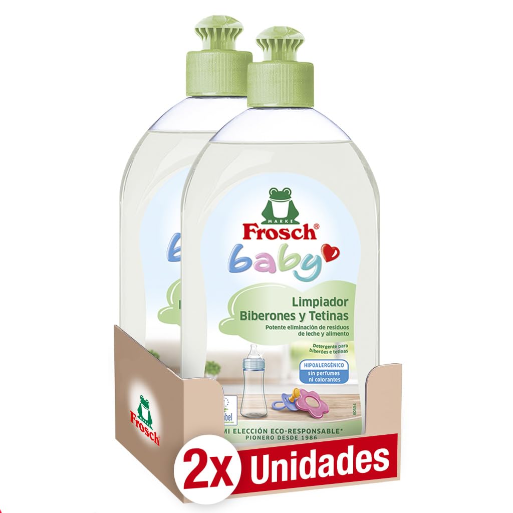 Frosch Baby - Limpiador de Biberones y Tetinas, Elimina Restos de Leche y Comida, Producto Hipoalergénico y Ecológico - Pack de 8 Unidades x 500 ml — view 8