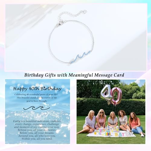 Gifts for Women Friend Bestie Sister Daughter Granddaughter Niece, Silver Wave Bracelet Gift for Woman Birthday Gifts, The Waves of Life We've Through Together Gift for Christmas3