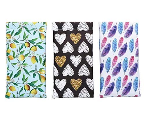 Pacote com 3 peças de estojo de óculos de sol com parte superior de apertar, Color 2, One Size