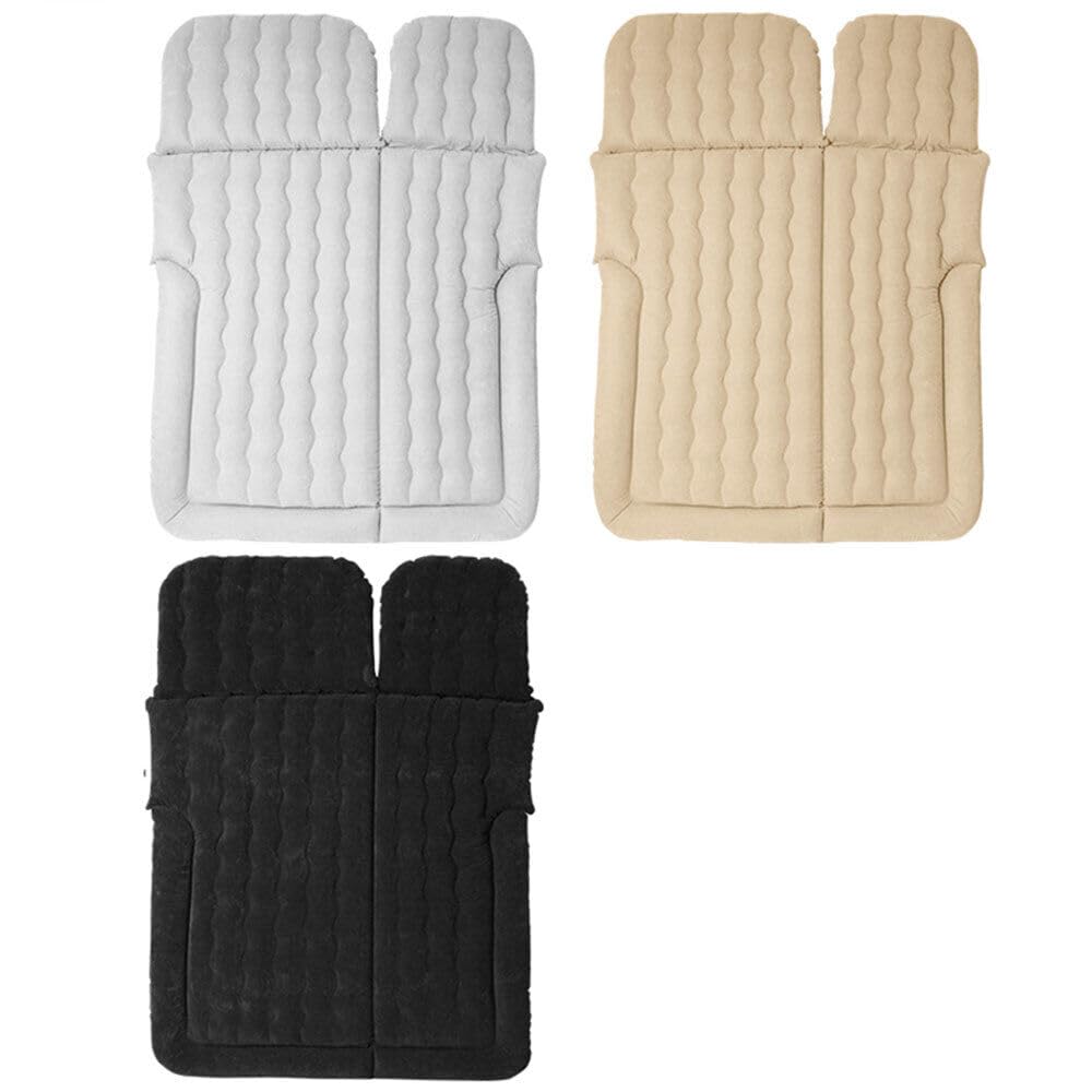 Materasso pieghevole SUV per auto, con pompa ad aria e 2 cuscini gonfiabili, 175 x 130 x 13 cm, max. 300 kg, per auto, materasso da campeggio con floccaggio ispessito (grigio)