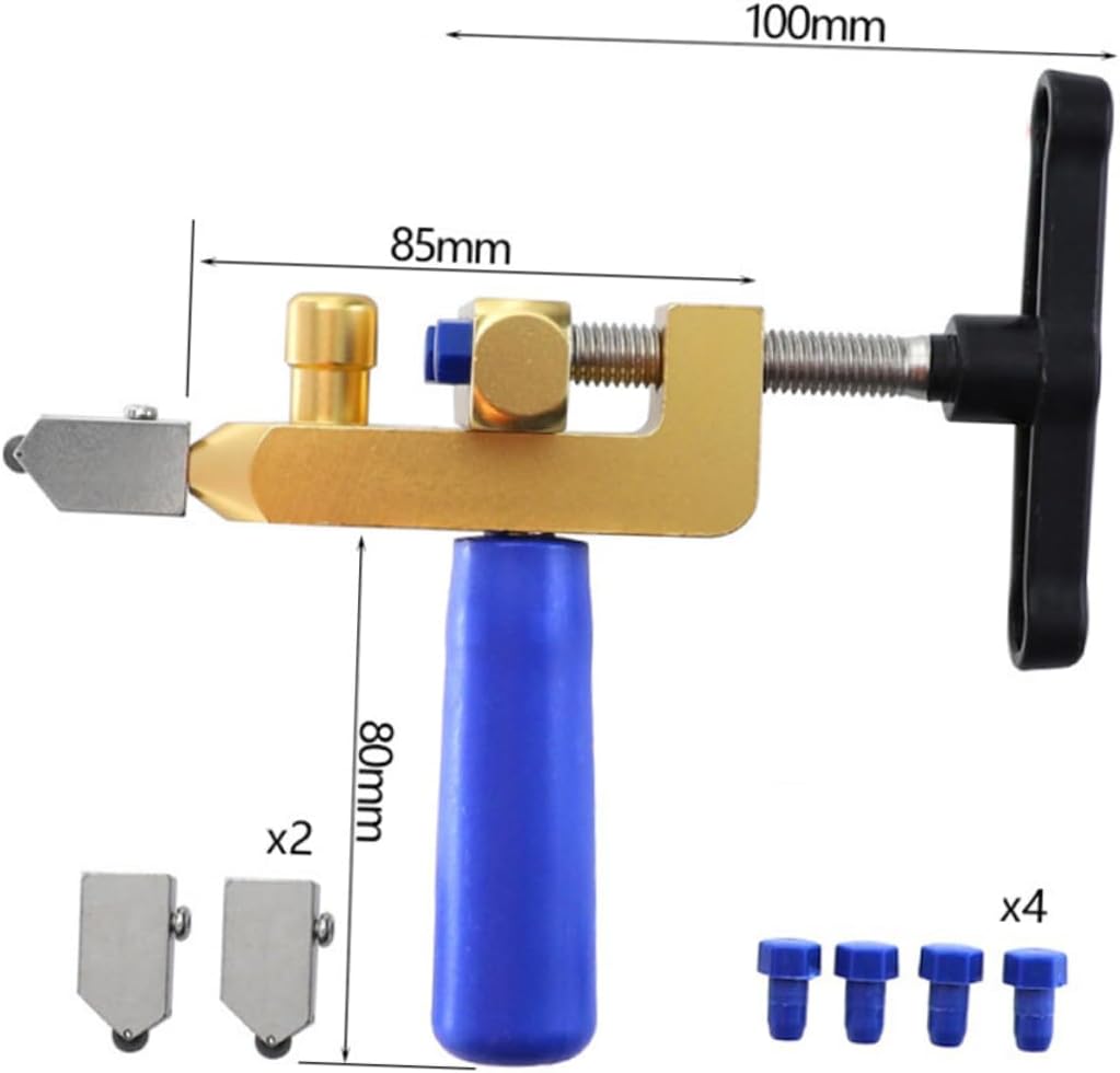 DOITOOL Roller Type Glass Opener and Breaker Manual Ceramic Tile Cutter Extended Knob for Efficient Glass Mirrors and Tiles Multipurpose Cutting Tool Random Color