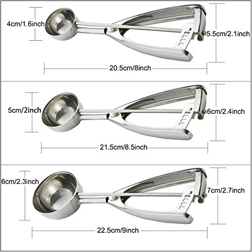 image for HOMURE H Cookie Scoop Set - #60/1 Tbsp, #40/2 Tbsp, #20/ 3Tbsp - 3 PCS