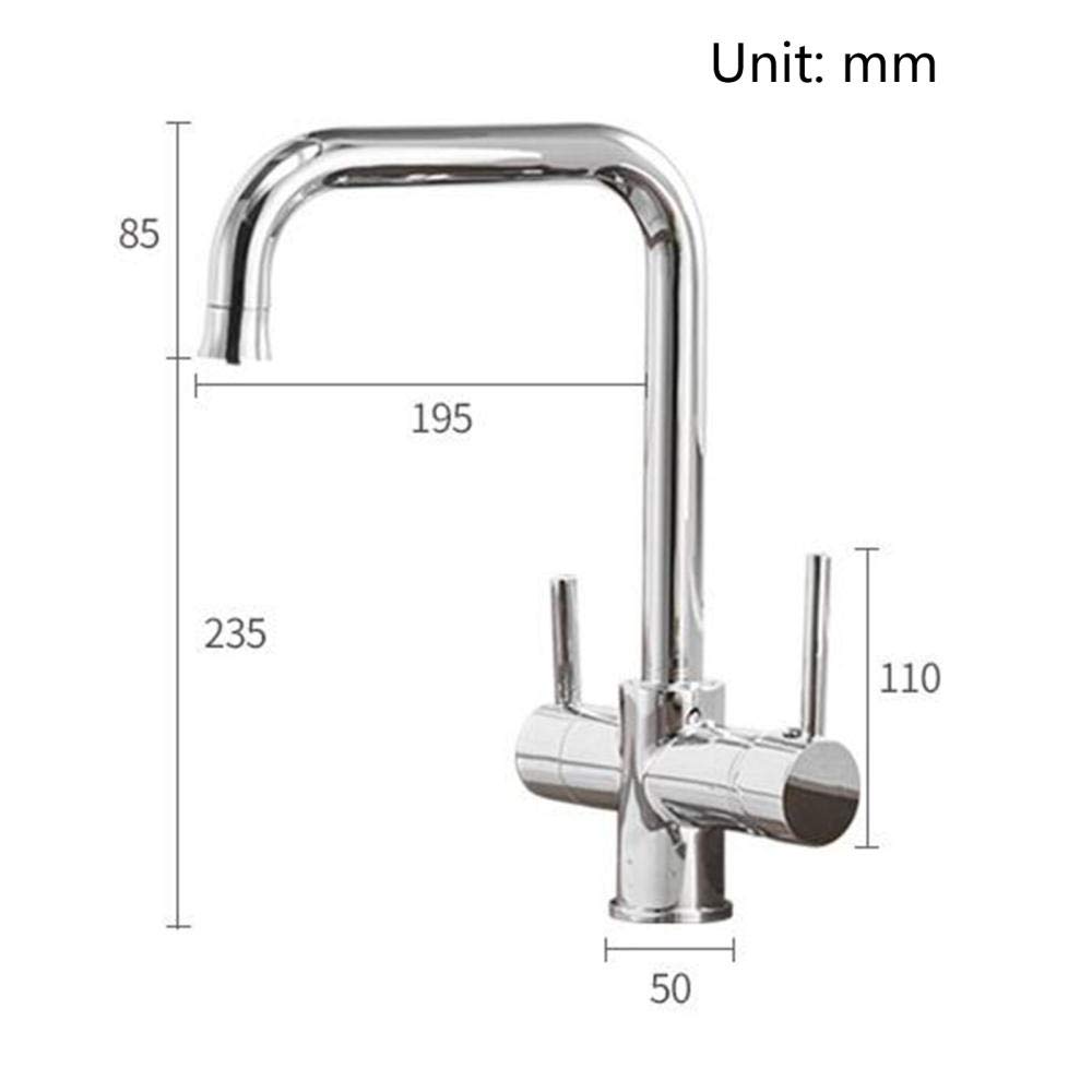 3-Wege-wasserfilter-küchenarmatur, verchromtes Messing, 3-in-1-wasserhahn, heißes und kaltes direkttrinken, Filtration, küchenarmaturen-b