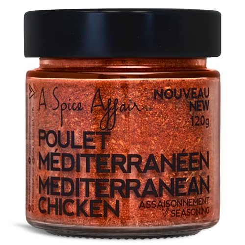 A Spice Affair’s Mediterranean Chicken Seasoning | Savoury, Herbaceous & Bright Mediterranean Blend | All-Natural, Non-GMO, Filler-Free | Perfect for Chicken, Roasting, Grilling, Veggies & Everyday Cooking | Signature Glass Jar | 120 g (4.2 oz)