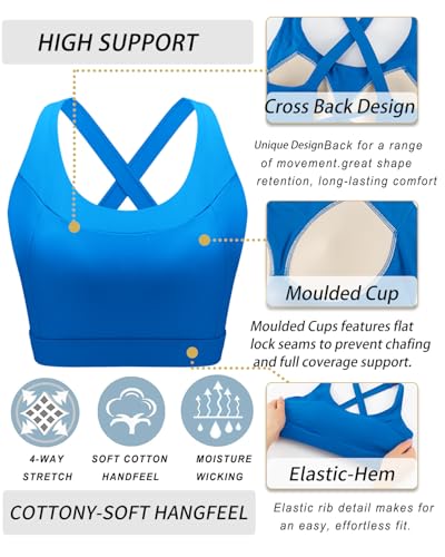 Image of RUNNING GIRL Sports Bra for Women, Molded Cup High Impact Sports Bras for Women with Sewn in Pads