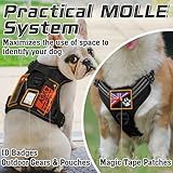 rabbitgoo Dog Harness Large Dog No Pull, Tactical Adjustable Pet Harness with Molle Panel, Breathable Military Vest, Reflective Walking Vest with Easy Control Handle for Training Walking, Black, L - Image 7