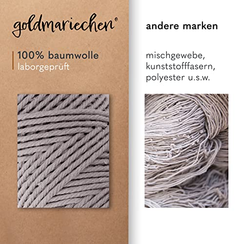 Goldmariechen Premium Makramee-Garn 3mm 100m Grau – Bild 3