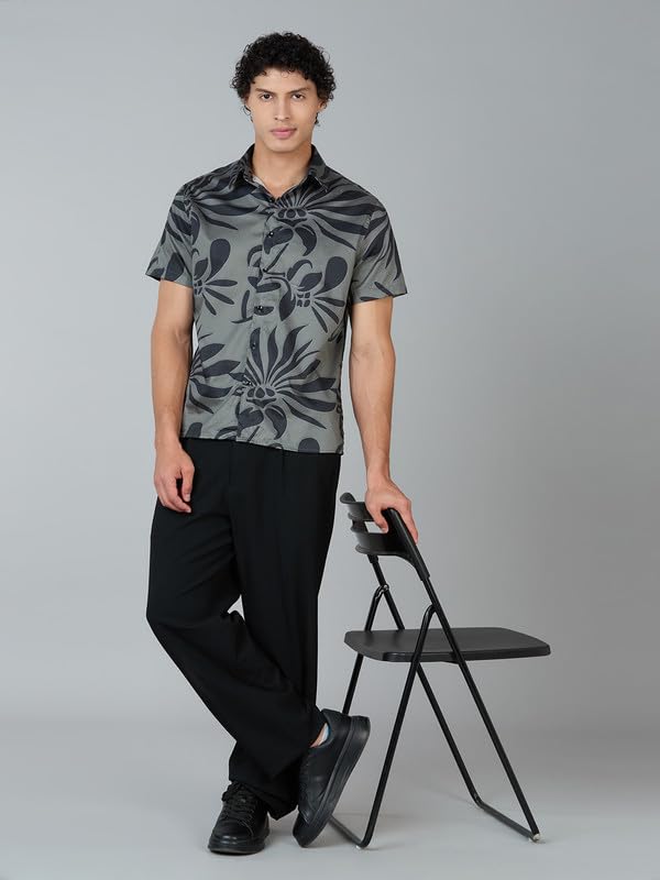 Image of MARK & ALBERT Men's 100% Cotton Printed Half Sleeves Regular Fit Shirt for Men