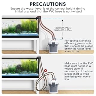 fishkeeper 528GPH Canister Filter, 3-Stage Filtration Aquarium Filter with Quartz Balls and Filter Cotton, Ultra-Quiet External Aquarium Canister Filter for Freshwater and Saltwater up to 150Gal (35W)