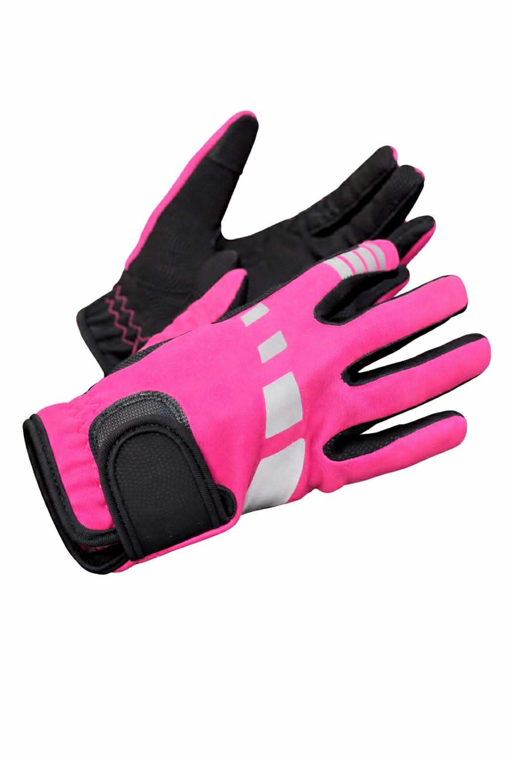 Equipride Horse Riding Reflective Multipurpose Gloves with Super Grip, High Visibility Anti-Slip Grip Palm, Winter Sport, Women's, XS-XL (Neon Pink, XS)