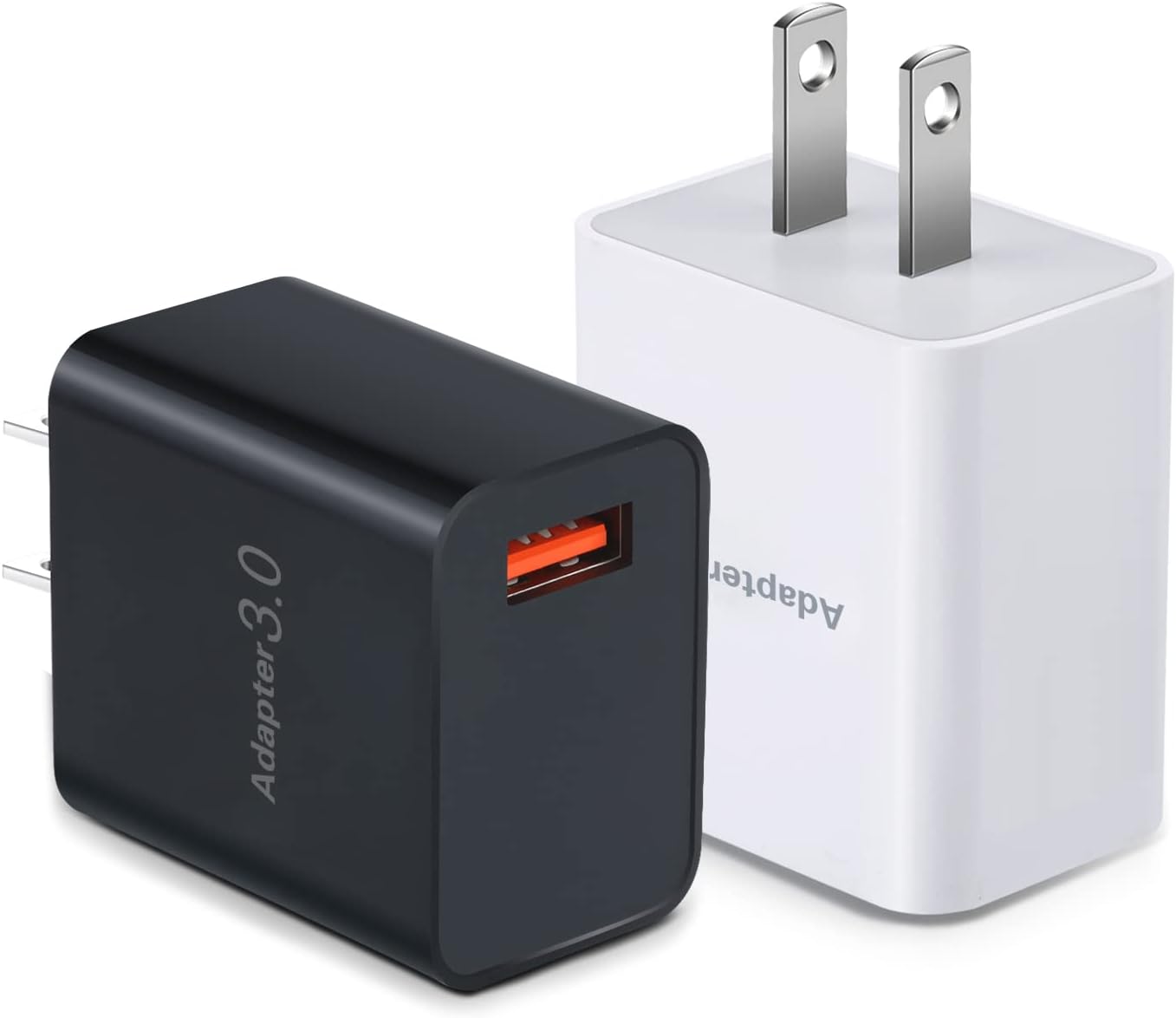5V 3A USB Wall Charger Fast Charging Block Phone Charger USB Plug Compatible with iPhone 16 15 14 Pro Max Galaxy S24 S23 Ultra 22 21 20 A03s Android Camping Fan – [2Pack] Black White