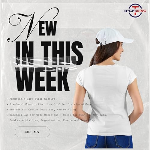 Image of Tomorrow Caps for Women - Cotton Baseball Cap Adjustable, Breathable, and Sun-Protective Snapack Hat - White Color