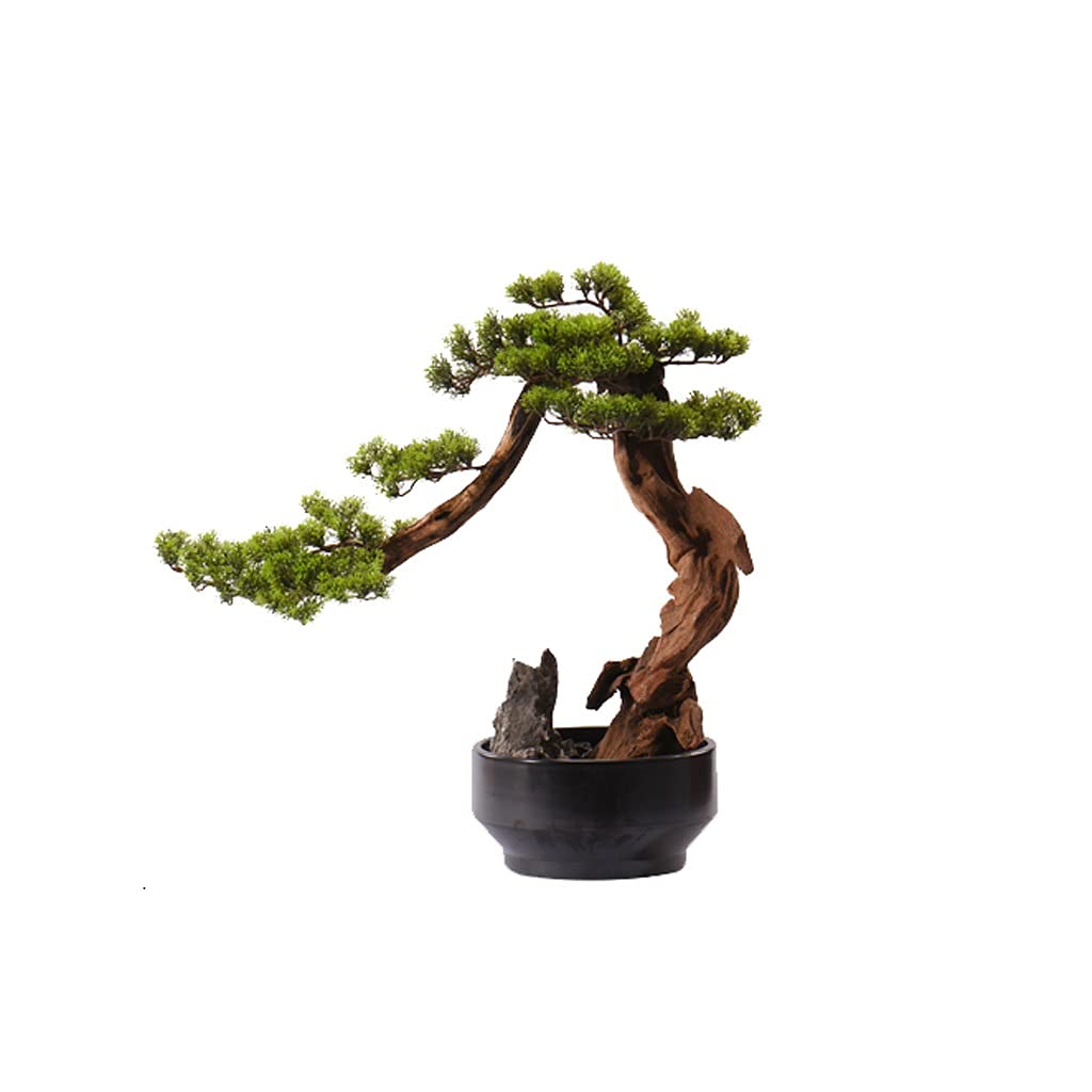 GTHTUHFD Fake Plants/Faux Plants Simulation Welcome Pine Ornaments Artificial Podocarpus Bonsai Fake Green Plants Zen Potted Porch For Tea Room, Desk, Hall Decoration Artificial I