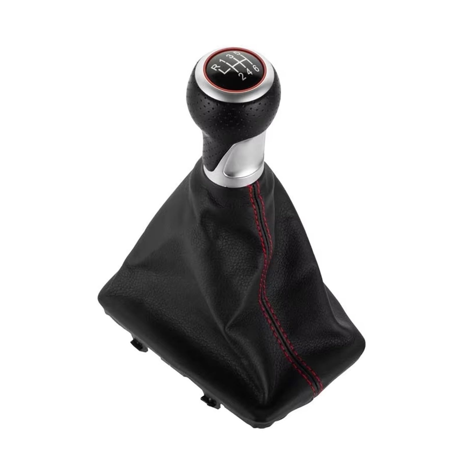 Qwqaab 6 Speed Red Line Manual Gear Knob For A4 B6 B7 2000-2008 Manual Gear Shift Knob Pu Gaiter Boot 6 Speed 12Mm(6 Speed Red Line)