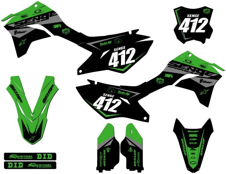 2020-2023 KLX 300 R Binary Green Senge Graphics Complete Kit Compatible with Kawasaki