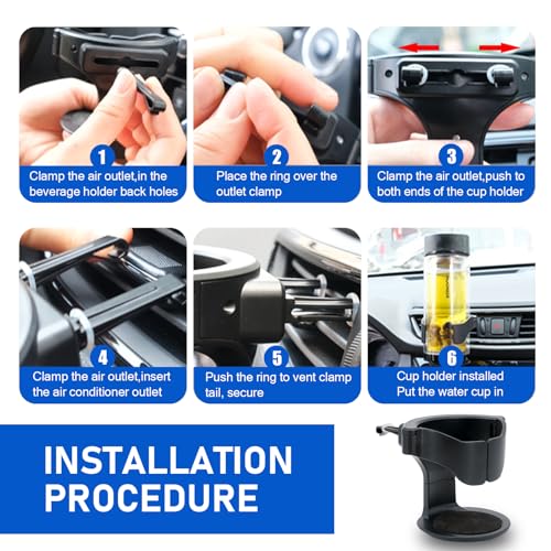 Portavasos universal para aire acondicionado de carro negro miniatura 4