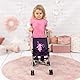 Bayer Design 30112AA - Puppen Buggy, zusammenklappbar, mit Doppelrädern, lila, ‎50 x 27.5 x 55 cm