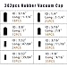 Vacuum Caps Rubber Plug Kit - 202 PCS 8 Size Assorted Vacuum Plugs Hose End Caps Assortment Kit for Carburetor, Manifold, Automotive 3/16'' 5/16