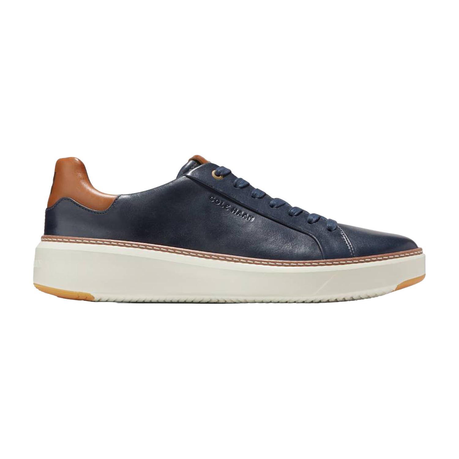 Cole Haan Mens GRANDPRØ TOPSPIN Sneaker,Navy Blazer Leather/Chestnut British tan/Ivory,8.5