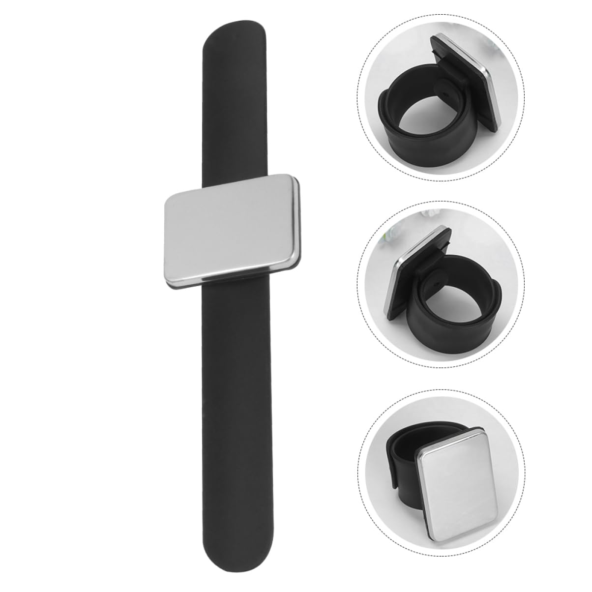 2 Stück Magnetisches Silikon Klatscharmband Nadelkissen für Friseure und Nähen Robustes Eisenarmband mit Handgelenksschlaufe Salon und Nagelstudiozubehör
