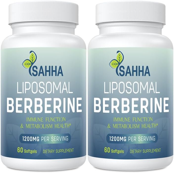 Berberina liposomal avanzada 1200mg Berberina HCL Suplemento - Absorción maximizada para resultados óptimos, activador AMPK - 120 cápsulas blandas..