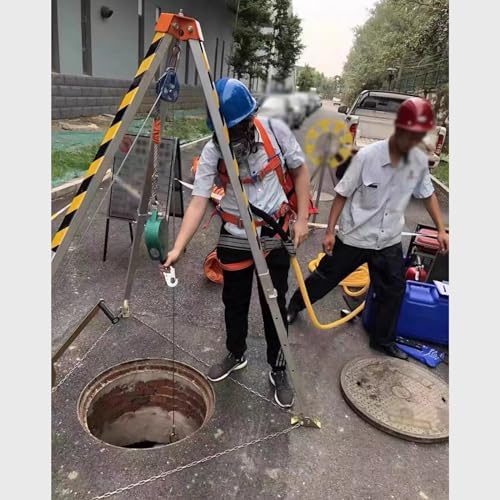 ERoomQ Confined Space Tripod Kit 2600lbs Heavy Duty Tripod Rescue System with Self-Lock Device Adjustable 7Feet Legs Bracket
