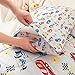 Mooreeke 4 Pieces Toddler Bedding Set - Soft Race Cars Toddler Comforter Sets for Girls, Includes Quilted Comforter, Flat Sheet, Fitted Sheet and Pillowcase, Bed in A Bag for Baby Bedroom