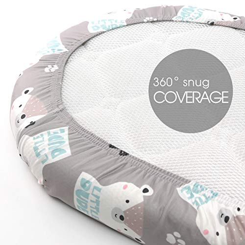Stretch Ultra Soft Fitted Bassinet Sheet Set 2 Pack, Universal Cradle Sheet Set For Rectangle, Oval, Or Hourglass Bassinet Pad/Mattress, Grey Bear Bassinet Sheets For Girls And Boys #TOP6