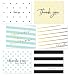 54 Pack Thank You Flat Note Cards - Polka Dot and Striped Assorted Blank Back Thank You Notes, All Occasion No Fold Flat Thank You Greeting Cards and Envelopes (ModChic)