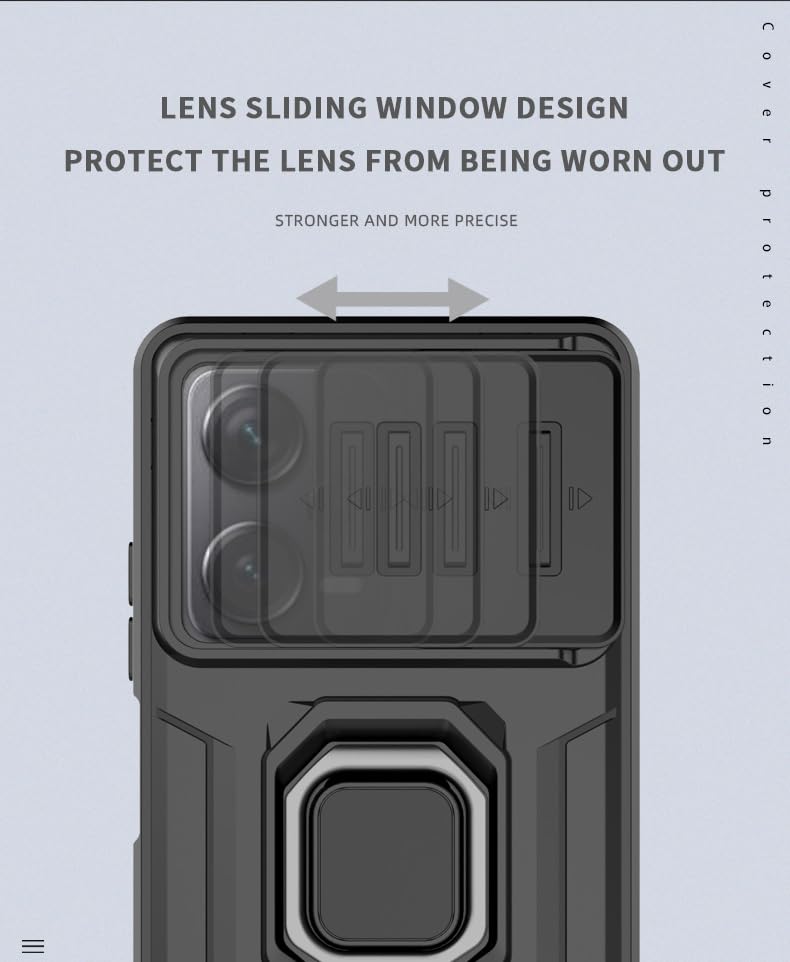 Coque Xiaomi Redmi Note 12 Pro Plus robuste à cache caméra coulissant - 3