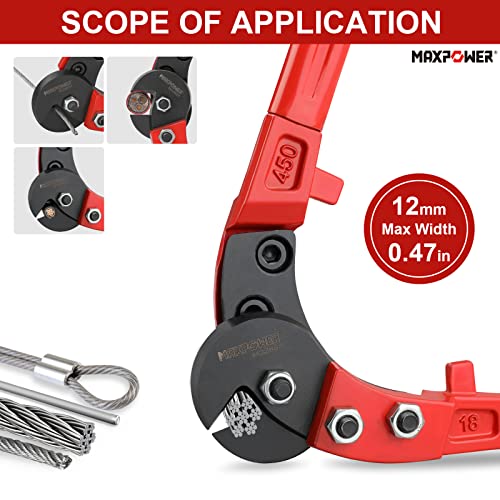 Maxpower Cable Cutters,18-Inch Heavy Duty Wire Rope Cutter, Steel Wire Cutters Heavy Duty Industrial Strength Cable Cutter For Hard Wire Ropes thumb #3
