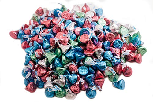 Easter Hershey Kisses - 3 LB Resealable Stand Up Candy Bag - Individually Wrapped Chocolate Drops Wrapped in Pastel Colored Foil - Bulk Milk Chocolate Candy