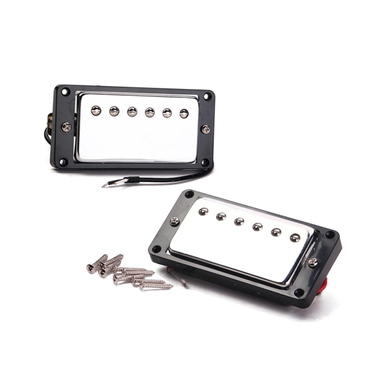 TOYANDONA Pastillas Humbucker con Marco Negro para Guitarra Eléctrica Compatible con Mástil y Puente Pastillas de Doble Bobina para Guitarras Tipo