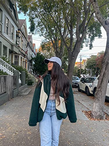 Aelfric Eden Womens Sherpa Fleece Jacket Zip Up Winter Puffer Fuzzy Jackets Patchwork Oversized Casual Warm Fur Coat Unisex #TOP2